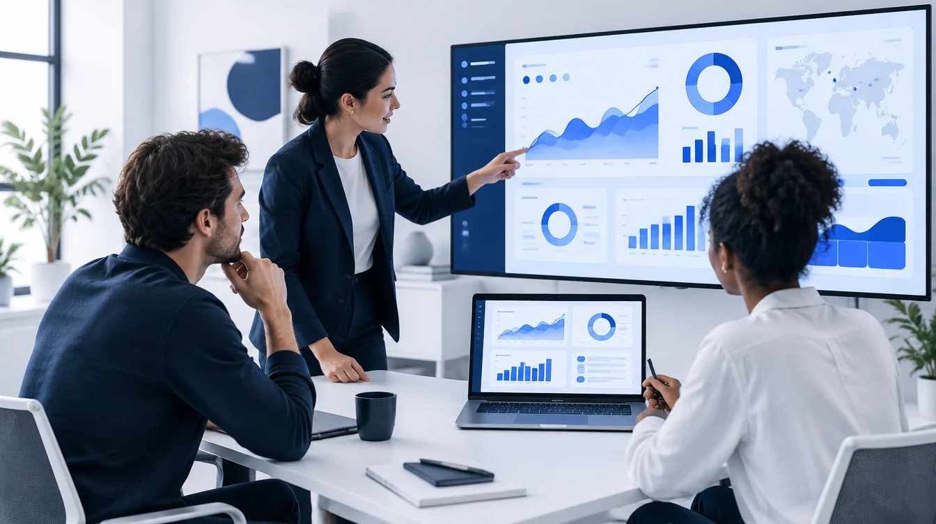 Digitaal team dat dashboards en optimalisaties bespreekt