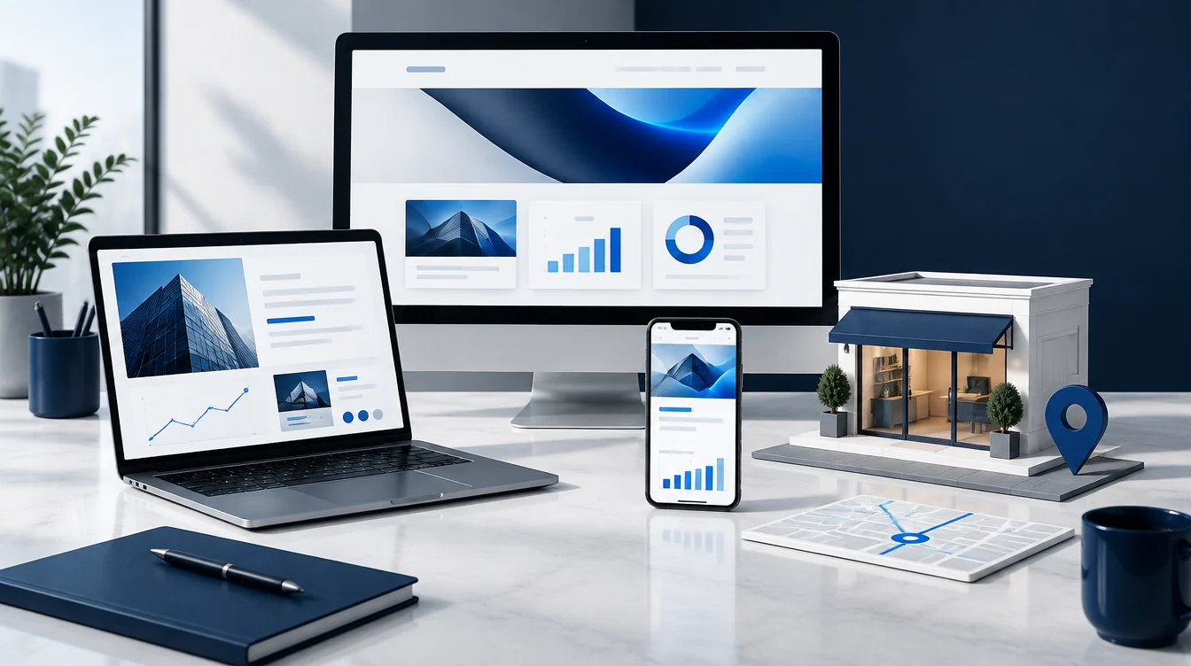 Digitale diensten voor lokale bedrijven op desktop, laptop en mobiel